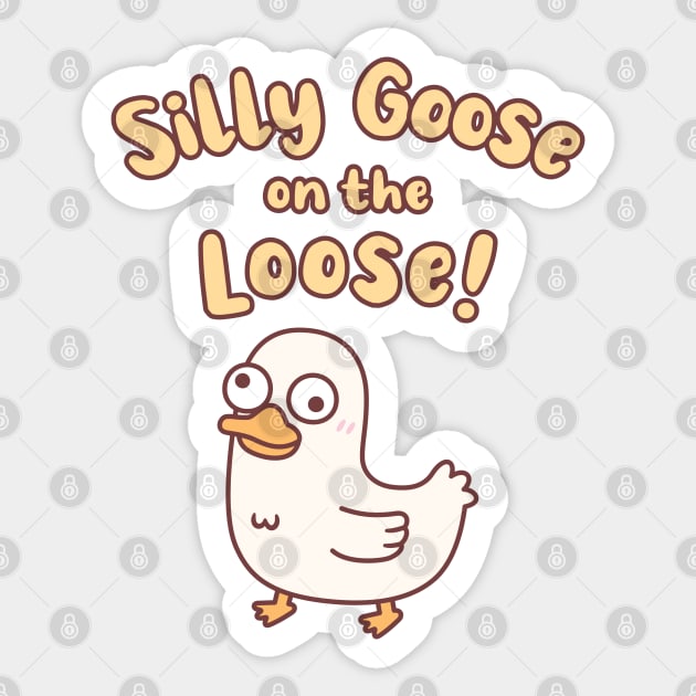 Cute Goose Silly Goose On The Loose Funny Sticker by rustydoodle